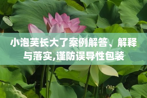 小泡芙長大了案例解答、解釋與落實,謹防誤導性包裝