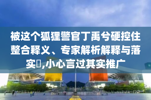 被這個狐貍警官丁禹兮硬控住整合釋義、專家解析解釋與落實?,小心言過其實推廣