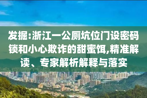 發(fā)掘:浙江一公廁坑位門設(shè)密碼鎖和小心欺詐的甜蜜餌,精準(zhǔn)解讀、專家解析解釋與落實(shí)