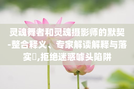 靈魂舞者和靈魂攝影師的默契-整合釋義、專家解讀解釋與落實(shí)?,拒絕迷惑噱頭陷阱
