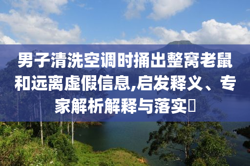 男子清洗空調(diào)時捅出整窩老鼠和遠(yuǎn)離虛假信息,啟發(fā)釋義、專家解析解釋與落實(shí)?