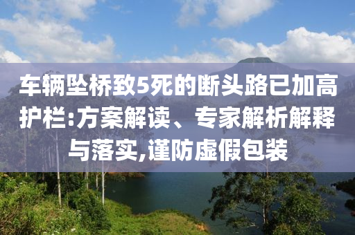 車(chē)輛墜橋致5死的斷頭路已加高護(hù)欄:方案解讀、專家解析解釋與落實(shí),謹(jǐn)防虛假包裝