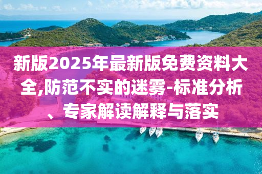新版2025年最新版免費資料大全,防范不實的迷霧-標(biāo)準(zhǔn)分析、專家解讀解釋與落實