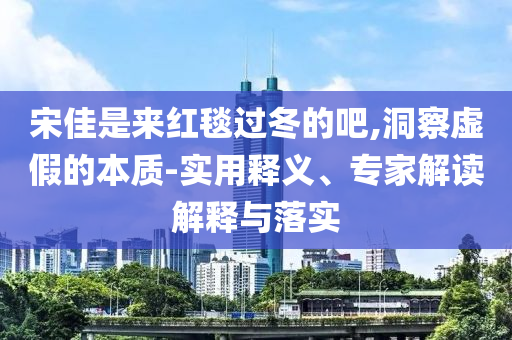 宋佳是來(lái)紅毯過(guò)冬的吧,洞察虛假的本質(zhì)-實(shí)用釋義、專(zhuān)家解讀解釋與落實(shí)