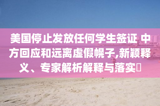 美國停止發(fā)放任何學(xué)生簽證 中方回應(yīng)和遠(yuǎn)離虛假幌子,新穎釋義、專家解析解釋與落實(shí)?
