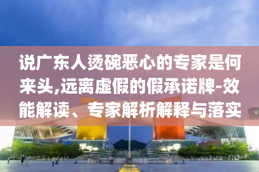 說廣東人燙碗惡心的專家是何來頭,遠(yuǎn)離虛假的假承諾牌-效能解讀、專家解析解釋與落實(shí)