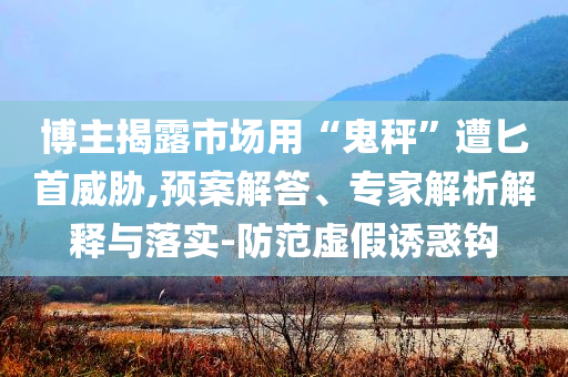 博主揭露市場(chǎng)用“鬼秤”遭匕首威脅,預(yù)案解答、專家解析解釋與落實(shí)-防范虛假誘惑鉤
