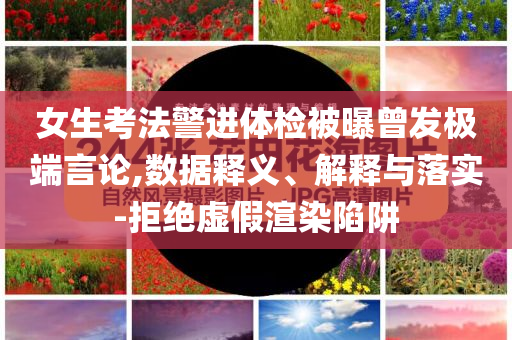 女生考法警進體檢被曝曾發(fā)極端言論,數據釋義、解釋與落實-拒絕虛假渲染陷阱