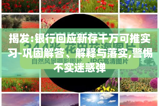揭發(fā):銀行回應(yīng)新存千萬(wàn)可推實(shí)習(xí)-鞏固解答、解釋與落實(shí),警惕不實(shí)迷惑彈
