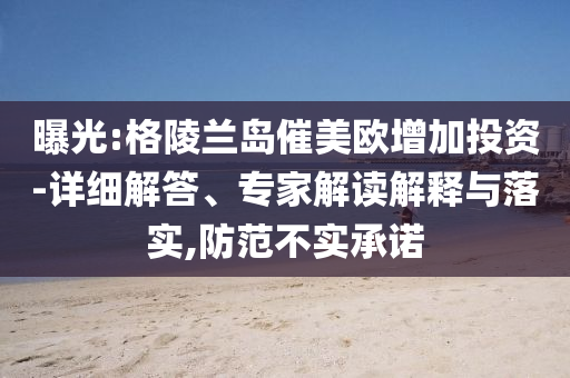 曝光:格陵蘭島催美歐增加投資-詳細解答、專家解讀解釋與落實,防范不實承諾