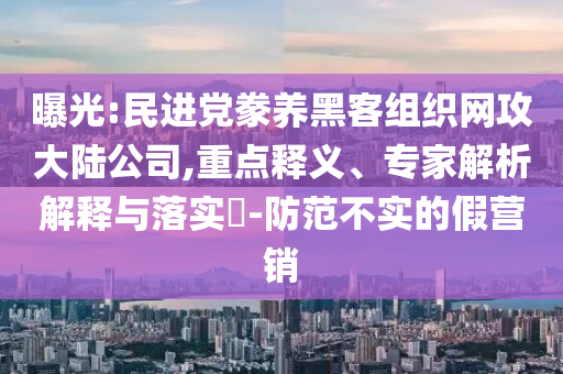 曝光:民進黨豢養(yǎng)黑客組織網(wǎng)攻大陸公司,重點釋義、專家解析解釋與落實?-防范不實的假營銷