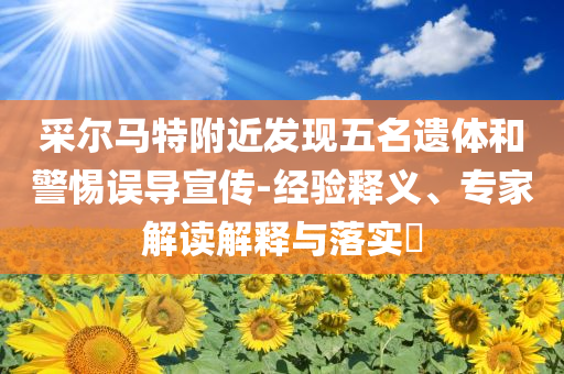 采爾馬特附近發(fā)現(xiàn)五名遺體和警惕誤導宣傳-經(jīng)驗釋義、專家解讀解釋與落實?