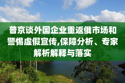 普京談外國企業(yè)重返俄市場和警惕虛假宣傳,保障分析、專家解析解釋與落實
