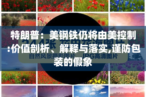 特朗普：美鋼鐵仍將由美控制:價值剖析、解釋與落實,謹防包裝的假象