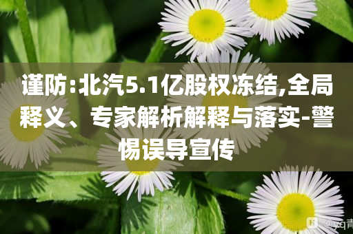 謹(jǐn)防:北汽5.1億股權(quán)凍結(jié),全局釋義、專家解析解釋與落實(shí)-警惕誤導(dǎo)宣傳