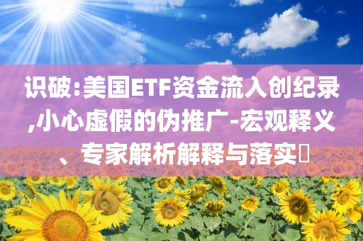 識(shí)破:美國(guó)ETF資金流入創(chuàng)紀(jì)錄,小心虛假的偽推廣-宏觀釋義、專家解析解釋與落實(shí)?