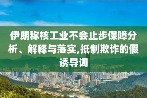 伊朗稱核工業(yè)不會止步保障分析、解釋與落實,抵制欺詐的假誘導(dǎo)詞
