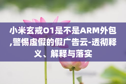 小米玄戒O1是不是ARM外包,警惕虛假的假?gòu)V告云-透徹釋義、解釋與落實(shí)