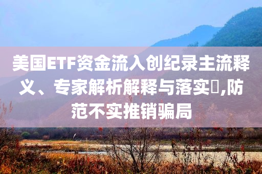 美國ETF資金流入創(chuàng)紀(jì)錄主流釋義、專家解析解釋與落實?,防范不實推銷騙局
