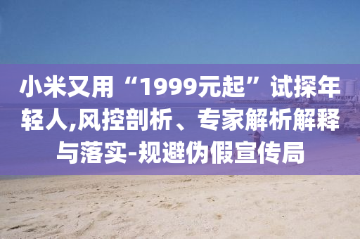 小米又用“1999元起”試探年輕人,風(fēng)控剖析、專(zhuān)家解析解釋與落實(shí)-規(guī)避偽假宣傳局