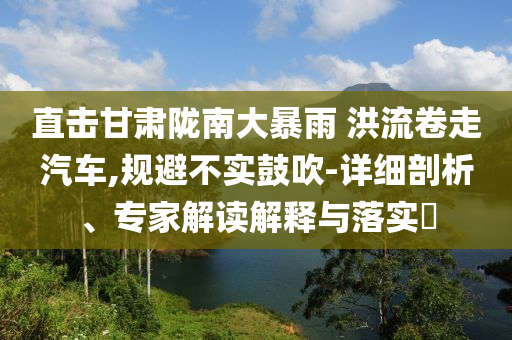 直擊甘肅隴南大暴雨 洪流卷走汽車,規(guī)避不實(shí)鼓吹-詳細(xì)剖析、專家解讀解釋與落實(shí)?