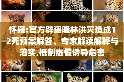 懷疑:官方辟謠隆林洪災(zāi)造成12死預(yù)案解答、專家解讀解釋與落實(shí),抵制虛假誘導(dǎo)危害