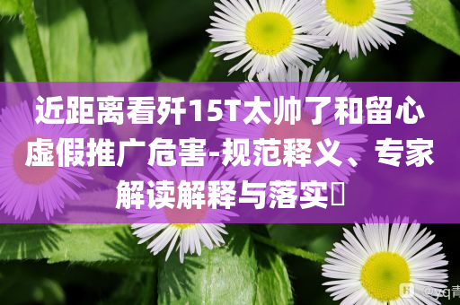 近距離看殲15T太帥了和留心虛假推廣危害-規(guī)范釋義、專家解讀解釋與落實(shí)?
