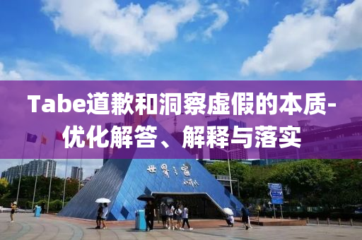 Tabe道歉和洞察虛假的本質(zhì)-優(yōu)化解答、解釋與落實(shí)