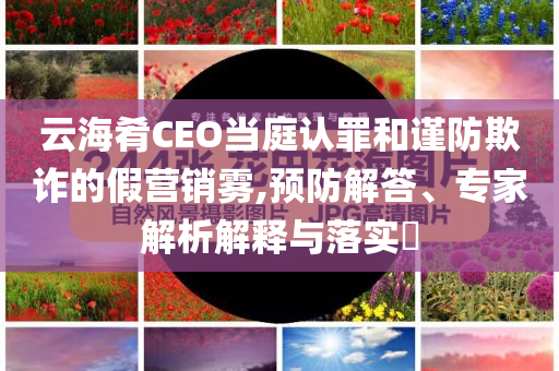 云海肴CEO當(dāng)庭認(rèn)罪和謹(jǐn)防欺詐的假營銷霧,預(yù)防解答、專家解析解釋與落實?