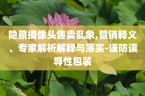 隱藏?cái)z像頭售賣亂象,營銷釋義、專家解析解釋與落實(shí)-謹(jǐn)防誤導(dǎo)性包裝