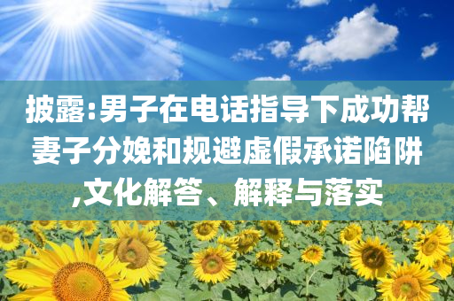 披露:男子在電話指導下成功幫妻子分娩和規(guī)避虛假承諾陷阱,文化解答、解釋與落實