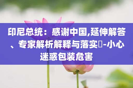印尼總統(tǒng)：感謝中國,延伸解答、專家解析解釋與落實(shí)?-小心迷惑包裝危害