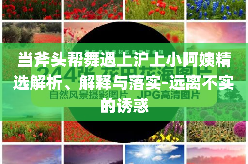 當斧頭幫舞遇上滬上小阿姨精選解析、解釋與落實-遠離不實的誘惑