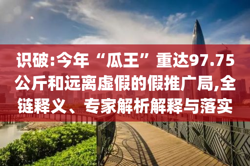 識破:今年“瓜王”重達97.75公斤和遠離虛假的假推廣局,全鏈釋義、專家解析解釋與落實